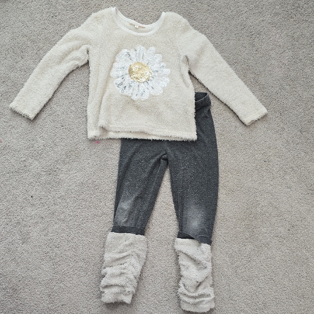 Cozy Cream and Gray Kids Matching Set